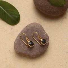 925 Sterling Silver Gold Plated Labradorite Earrings for Women | Natural Labradorite Gemstone Jewelry | Elegant Gift