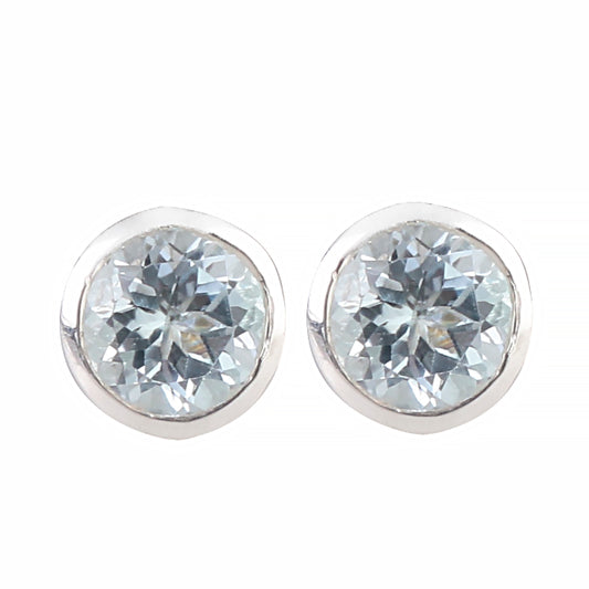 925 Sterling Silver Blue Topaz Earrings for Women | Sparkling Birthstone Gift Jewelry