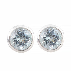 925 Sterling Silver Blue Topaz Earrings for Women | Sparkling Birthstone Gift Jewelry