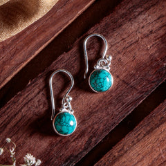 925 Sterling Silver Turquoise Earrings for Women | Sky Blue Gemstone Jewelry | Handcrafted Luxury Gift