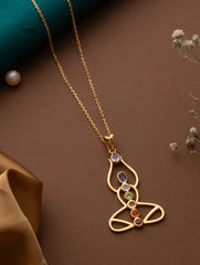 925 Sterling Silver Gold Plated Chakra Pendant for Women | Gemstone Pendant | Handmade Jewelry | Elegant Daily Wear Gift