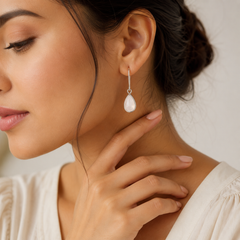 925 Moonstone Sterling Silver Earrings | HandCrafted Jewellery