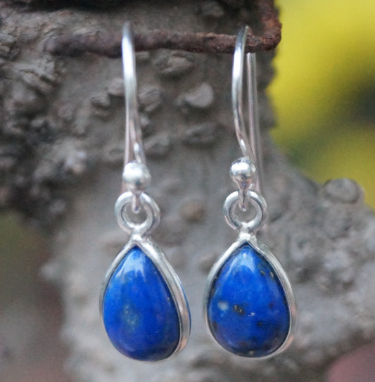 925 Sterling Silver Lapis Lazuli Earrings for Women |  Blue Gemstone Earrings | Elegant Handmade Silver Jewelry Gift