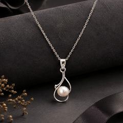 925 Sterling Silver Natural Pearl Pendant for Women Teardrop Design