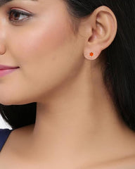 925 Silver Carnelian Stud Earrings  for women