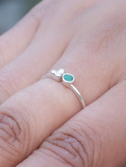 925 Sterling Silver Emerald Ring for Women Handmade Gemstone Ring Adjustable Statement Jewelry Birthday Gift