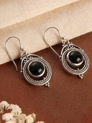 925 Sterling Silver Black Onyx Earrings for Women | Gemstone Earrings | Handmade Silver Jewelry | Elegant Daily Wear Gift