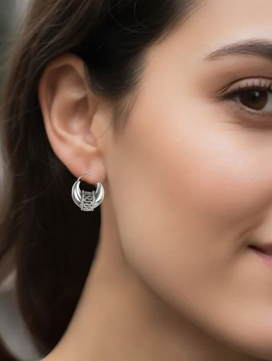 925 Sterling Silver Earrings for Women | Handmade Silver Jewelry | Elegant Daily Wear Gift