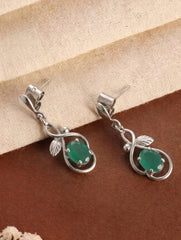 925 Sterling Silver Green Onyx Earrings for Women | Gemstone Earrings | Handmade Silver Jewelry | Elegant Daily Wear Gift