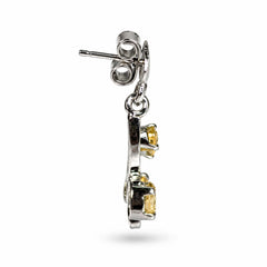 Mridula - Citrine Silver Leaf Earrings