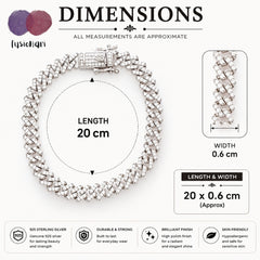 925 Sterling Silver Cubic Zirconia Tennis Bracelet for Women & Girls