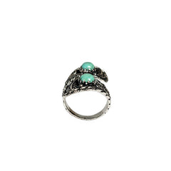 925 Silver Ring Turquoise Oval Gemstone Cabochon Bezel Setting