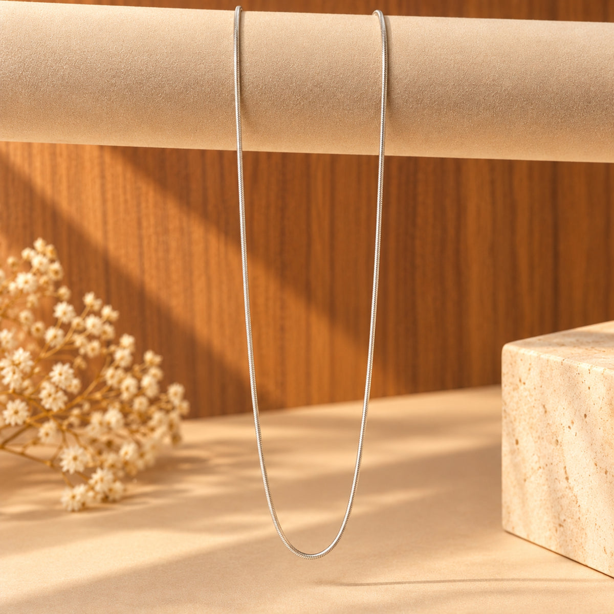 925 Sterling Silver Snake Chain with Spring Lock