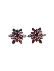 925 Sterling Silver Garnet Stud Earrings for Women | Gemstone Earrings | Handmade Silver Jewelry | Elegant Daily Wear Gift