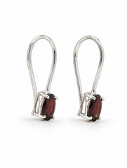 Piyal – Garnet Silver Drop Earrings