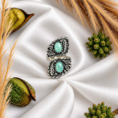 925 Silver Ring Turquoise Oval Gemstone Cabochon Bezel Setting