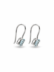 Piyal –  Blue Topaz Silver Drop Earrings