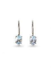 Piyal –  Blue Topaz Silver Drop Earrings