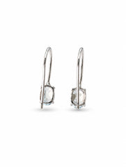 Piyal –  Blue Topaz Silver Drop Earrings