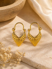 925 Sterling Silver Large Hoop Earrings for Women, Detailed Textured Design