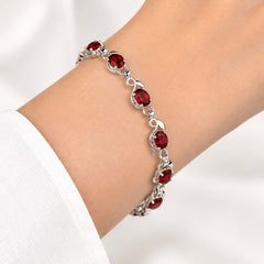 Manjari - Garnet Link Bracelet