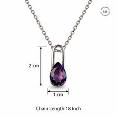 925 Silver Handmade Amethyst Oval Faceted Gemstone Pendant