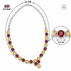 Chitrali – Garnet Citrine Necklace