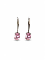 Piyal – Pink AD Zircon Silver Drop Earrings