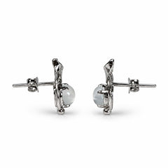 Vyom - Moonstone Silver Leaf Stud Earrings