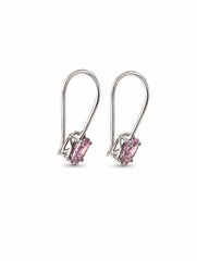 Piyal – Pink AD Zircon Silver Drop Earrings