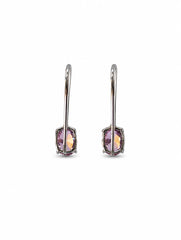 Piyal – Pink AD Zircon Silver Drop Earrings