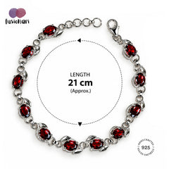 Manjari - Garnet Link Bracelet