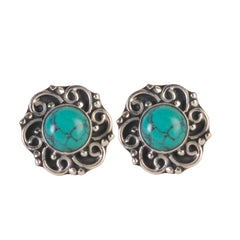 925 Sterling Silver Turquoise Eartops for Women | Natural Gemstone Jewelry | Elegant Gift