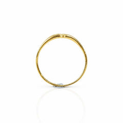 925 Silver Ring Handmade Lightweight Notched Curved Design High Polish Vermeil 2.5 Micron Gold Plated