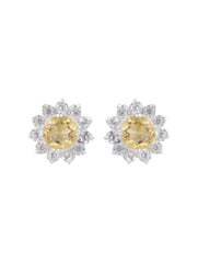 925 Sterling Silver Citrine Earrings for Women | Gemstone Earrings | Handmade Silver Jewelry | Elegant Daily Wear Gift