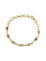 925 Sterling Silver Gold Plated Chakra Bracelet for Women | Gemstone Bracelet | Handmade Jewelry | Elegant Daily Wear Gift (Copy)
