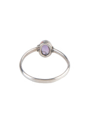 925 Sterling Silver Amethyst Ring for Women Handmade Gemstone Ring Adjustable Statement Jewelry Birthday Gift