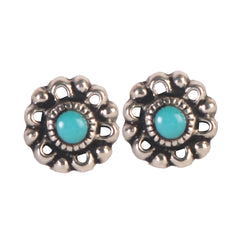 925 Sterling Silver Turquoise Eartops for Women | Natural Gemstone Jewelry | Elegant Gift