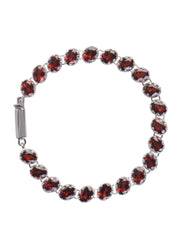 925 Sterling Silver Garnet Bracelet for Women | Gemstone Bracelet | Handmade Silver Jewelry | Elegant Daily Wear Gift