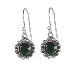 925 Sterling Silver Green Onyx Gemstone Earrings for Women | Vibrant Boho Chic Style