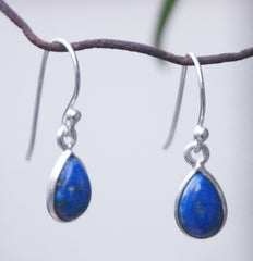 925 Sterling Silver Lapis Lazuli Earrings for Women |  Blue Gemstone Earrings | Elegant Handmade Silver Jewelry Gift
