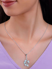 925 Sterling Silver Blue Topaz Pendant  Handmade Gemstone Necklace for Women Elegant Jewelry Gift