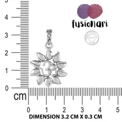 Fusionari 925 Sterling Silver OM Pendant Necklace for Women with 18" Chain | Handmade Minimalist Jewelry | Elegant Sparkling Design | Size 3x2 cm |