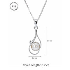925 Sterling Silver Natural Pearl Pendant for Women Teardrop Design
