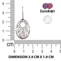 Fusionari 925 Sterling Silver Earrings | Handmade Minimalist Jewelry | Elegant Timeless Design | Size 3.9x1.9 cm | One Pair