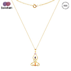 925 Sterling Silver Seven Chakra Gemstone Pendant
