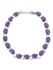 925 Sterling Silver Amethyst Bracelet for Women Handmade Gemstone Bracelet Elegant Jewelry Gift for Her