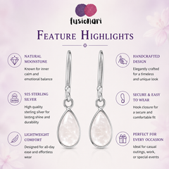 925 Moonstone Sterling Silver Earrings | HandCrafted Jewellery