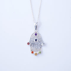 925 Sterling Silver Chakra Pendant for Women | Gemstone Pendant | Handmade Silver Jewelry | Elegant Daily Wear Gift