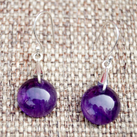 925 Sterling Silver Amethyst Earrings for Women | Handcrafted Blue Gemstone Jewelry | Bohemian Artistic Design